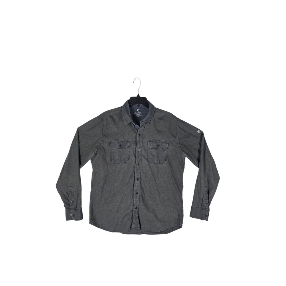 Kuhl Descendr Shirt Mens L Gray Cotton Tencel Long Sleeve Button Down Outdoor - Picture 2 of 12